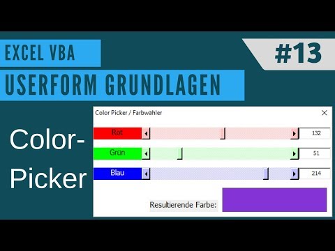 EXCEL VBA - Creating a Userform #13 ScrollBar (Creating your own ColorPicker / Color Picker)