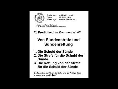 March 18, 2018 - On punishment for sins and salvation from sins