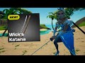 *New* WICK'S KATANA Pickaxe Gameplay In FORTNITE!