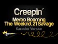 Metro Boomin The Weeknd 21 Savage Creepin Karaoke Version