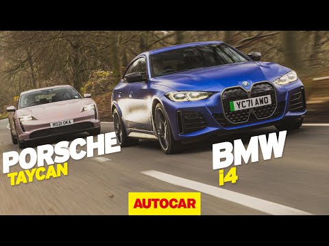 New 2022 BMW i4 v Porsche Taycan review | The world's best fast EV? | Autocar