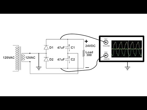 Voltage Doubler Circuit Build Oscilloscope Demo