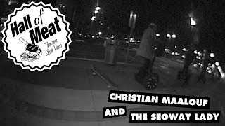 Skateboarder takes out lady on Segway