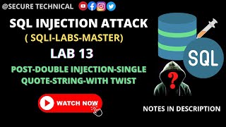 SQL INJECTION VULNERABILITY | LAB 13 | TUTORIAL | #part13