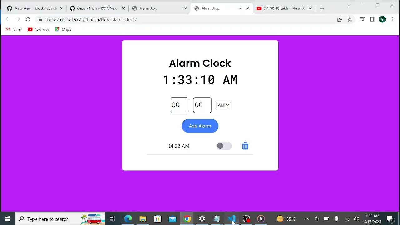 Coding Ninjas Alarm Clock Project