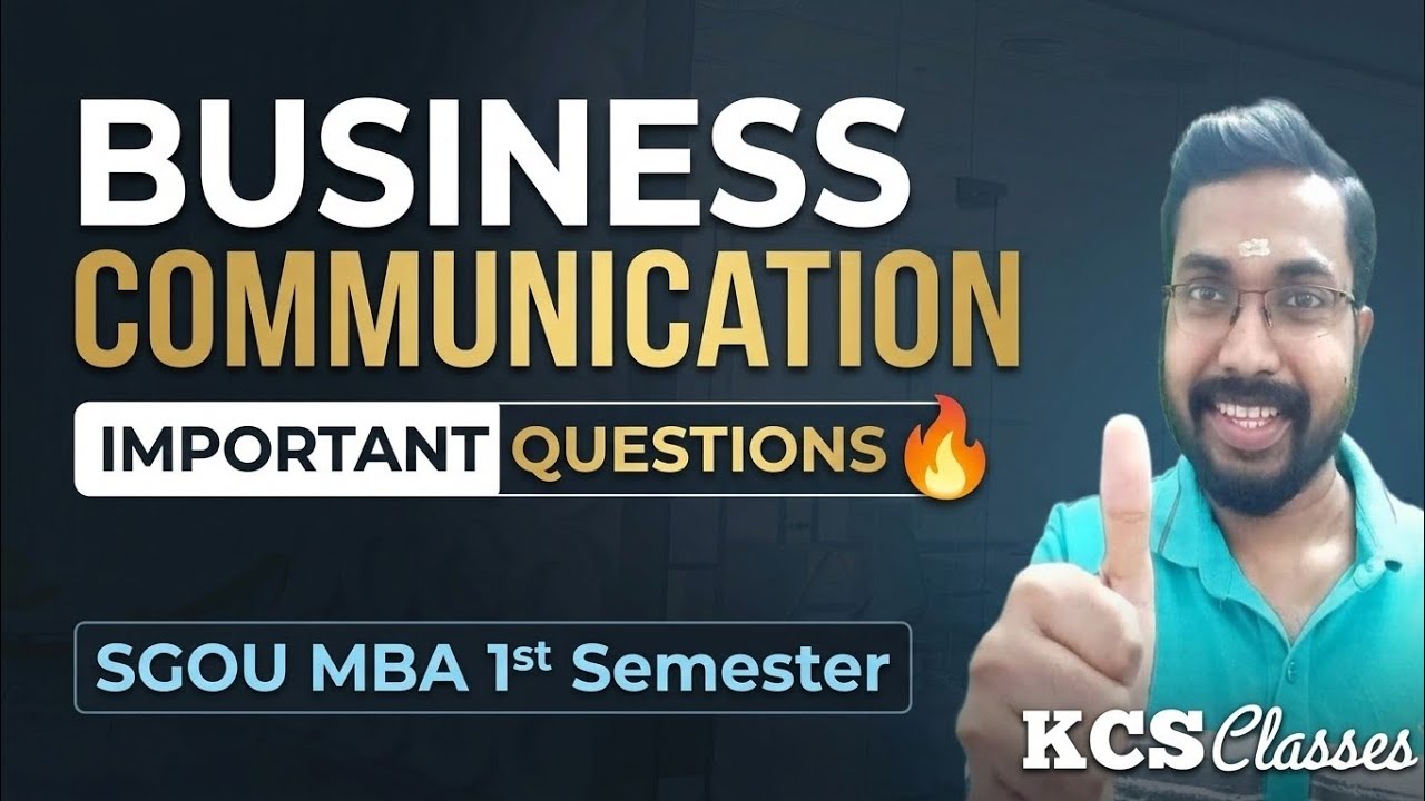 Business Communication 🔥 Important Questions 🔥 SGOU MBA 1st Semester 