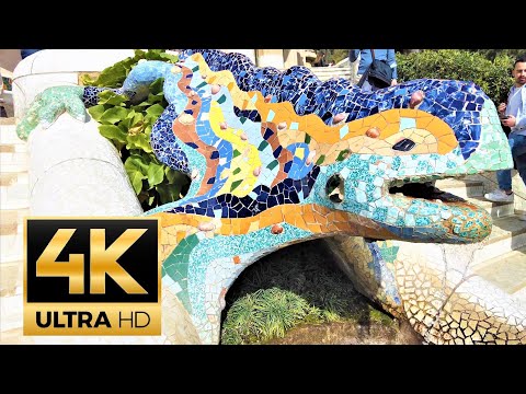 Park Güell - FULL tour 4K 60fps 🇪🇸 Barcelona 🇪🇸 Spain 🇪🇸 4K UHD garden jardin