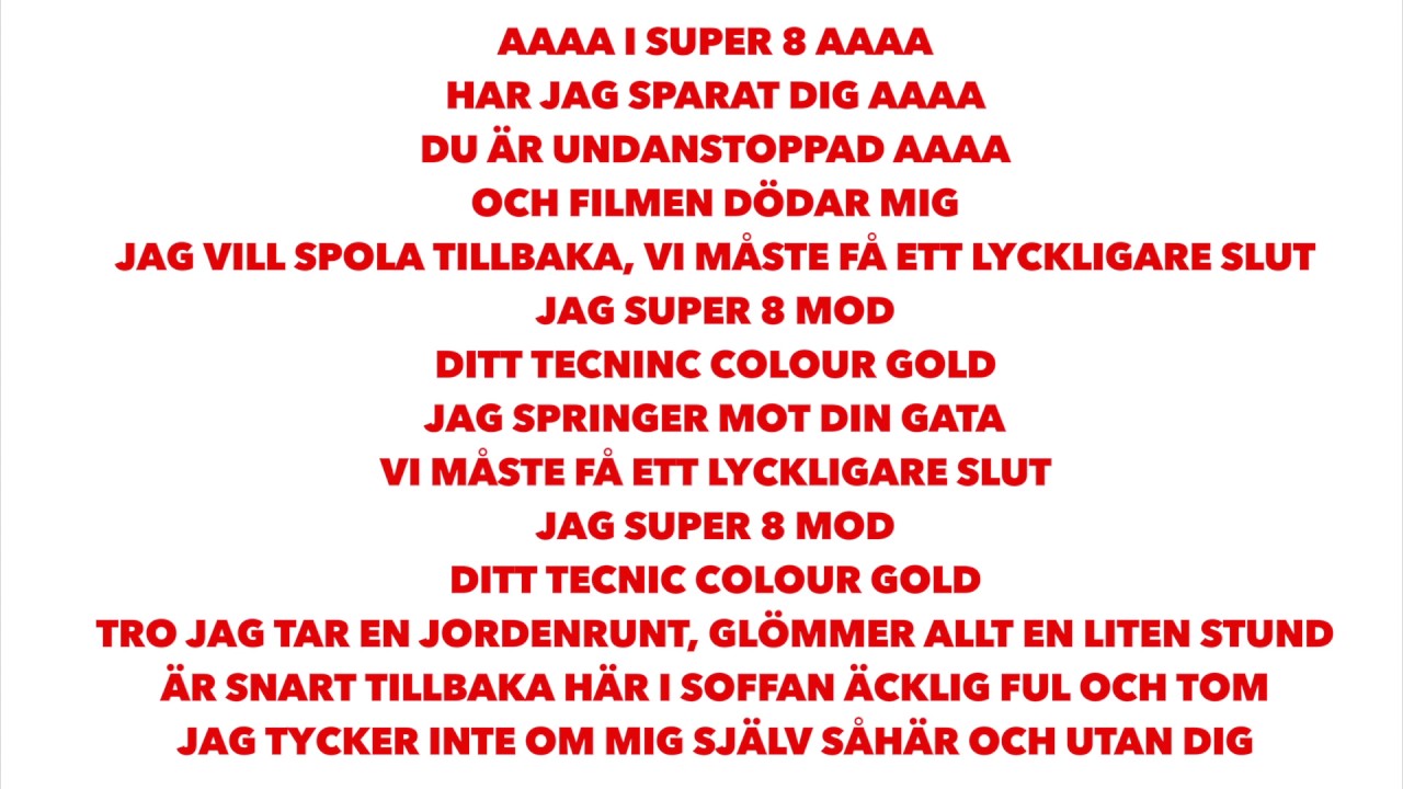 Super 8 - Danny Saucedo (Lyrics)