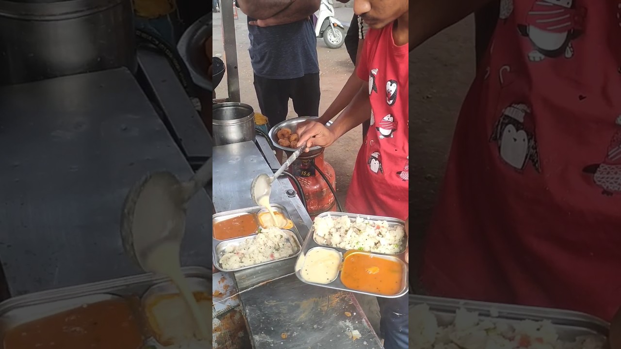 Early Morning Breakfast - Upma Sambhar 😍❤️❤️ | Indian Street Food #upma #sambhar #rush #streetfood