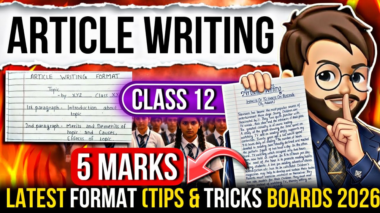 Article Writing | Article Writing Format | Article Writing Class 12 | Writing Section One Shot