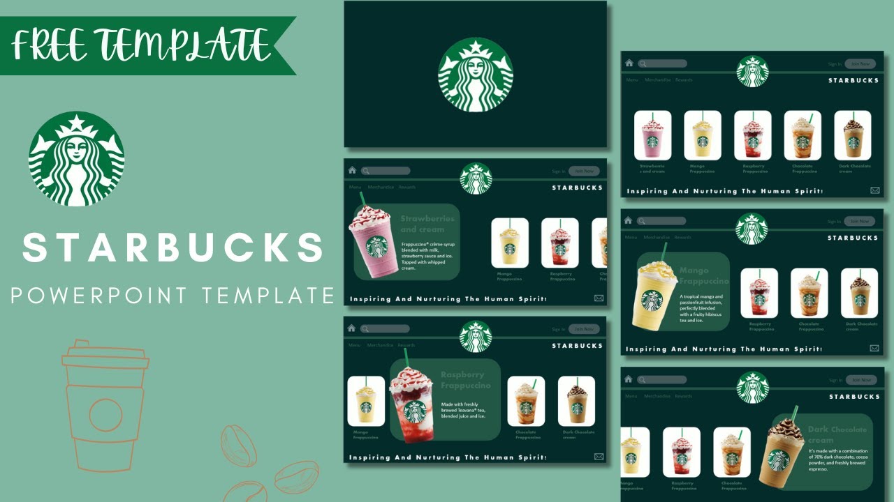 Starbucks Presentation in Powerpoint ☕🍵 | PowerPoint Tutorial | Free Template