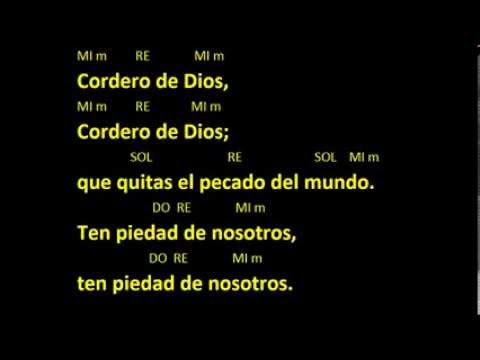 CANTOS PARA MISA - CORDERO DE DIOS 1 - ACORDES Y LETRA