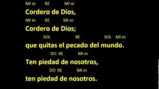 CANTOS PARA MISA - CORDERO DE DIOS 1 - ACORDES Y LETRA