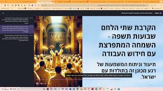 קיצור של הסרטון - 🌟 חידוש הנפת שתי הלחם: סיפור מרגש על מסורת, אמונה ותקווה! 🌟