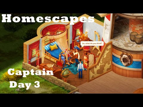 Homescapes Movies #4 Day 3 HD after level 5288 -  | Captain | mirror, curtain, rug, writing desk