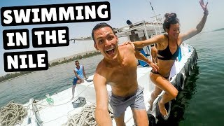 SWIMMING IN THE NILE | Egypt River Cruise Days 3 &amp; 4 - YouTube