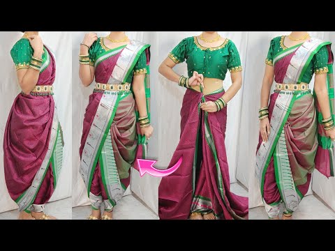 KHAN SAREE DRAPING IN DHOTI STYLE|DHOTI SAREE DRAPING TUTORIAL|STEP BY STEP|