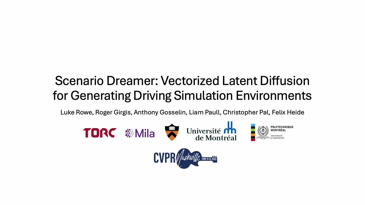[CVPR 2025] Scenario Dreamer: Vectorized Latent Diffusion for Generating Simulation Environments