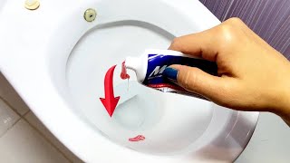 After that, your toilet will be clean!🤩The result is amazing!(how to clean toilet)