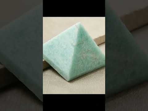 Natural blue amazonite stone pyramid, for healing