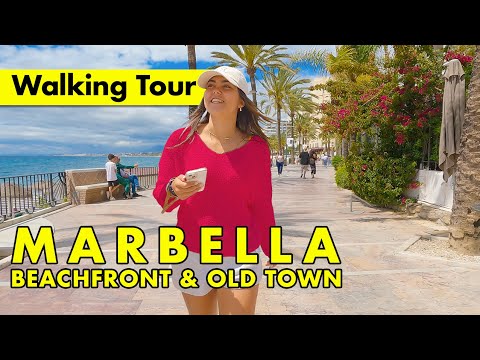 Marbella beachfront & old town walk - Spring 2023 - Costa del Sol, Spain 4K immersive virtual tour