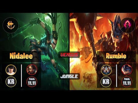Clid NIDALEE (Jungle) [Conqueror] VS RUMBLE - Challenger KR Patch 11.11