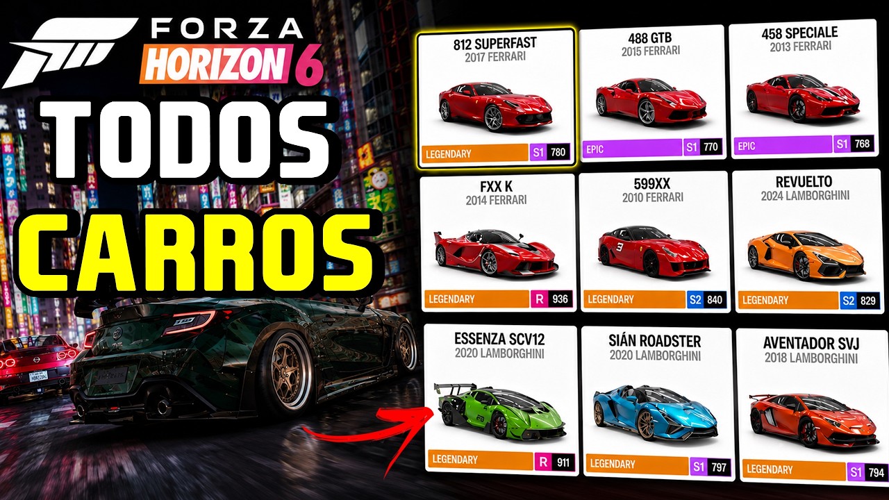 Forza Horizon 6 Lista Completa de Carros