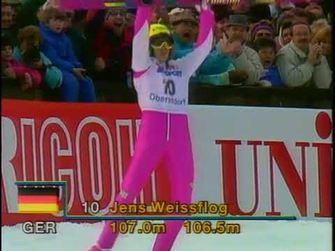 PŚ/TCS Oberstdorf 30.12.1990 - relacja z zawodów (j. niemiecki/polskie napisy)