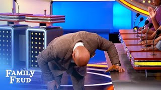 Steve Harvey completely LOSES IT over Mac&#39;s answer! | Family Feud