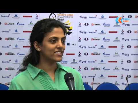 WWCC 2015. Round 4, Game 2. Interview with Dronavalli Harika.