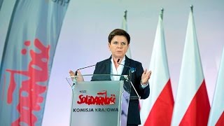 Beata Szydło na Zjeździe Delegatów NSZZ "Solidarność" w Płocku