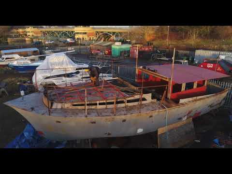 Andante 39 steel boat build front cabin frame work
