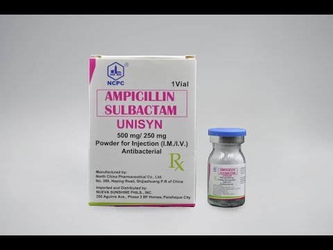 Brand names of Ampicillin + Sulbactam; Miasyn, Unasyn, Ampictam, sultamicillin, Injection USP
