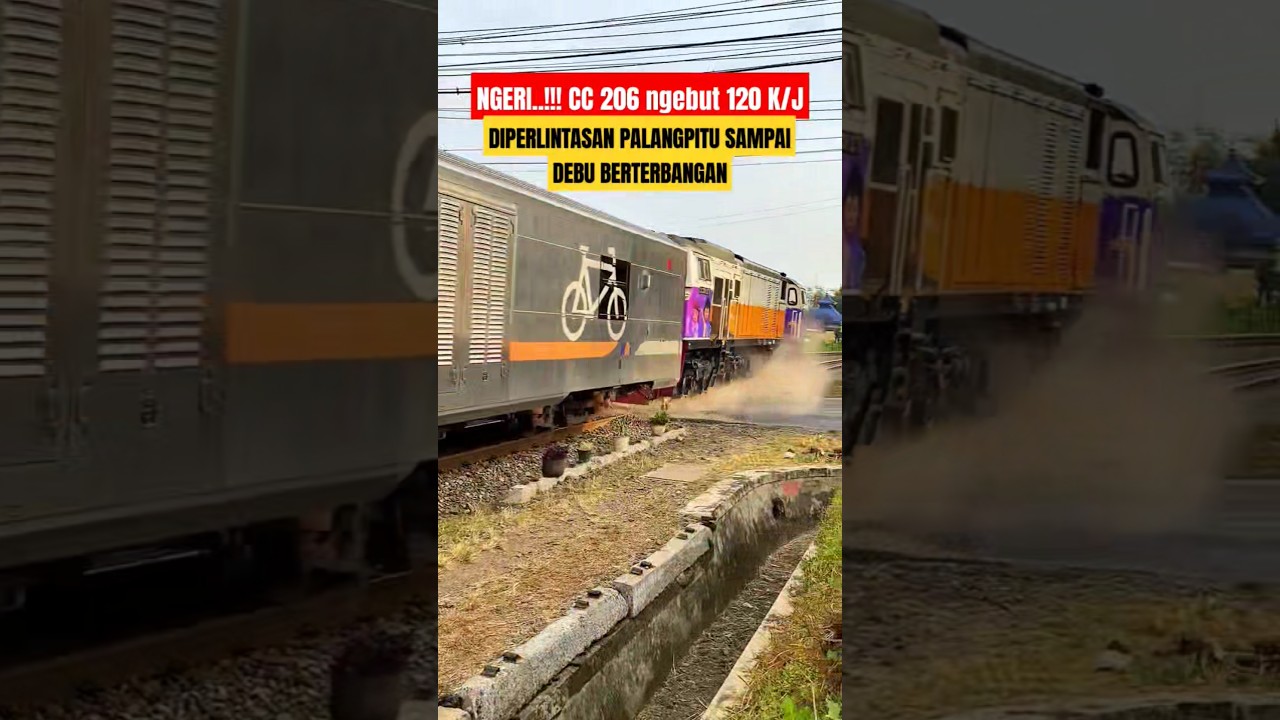 KAI PASTI BANGGA MELIHAT INI KERETA API NGEBUT 120 K/J DIPERLINTASAN #keretaapi #train #shorts #fyp