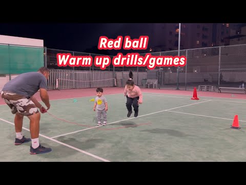 RED BALL WARM UP DRILLS/GAMES #tennis #kidstennis #uaesports #dubaisports #tennislife