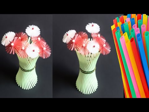 DIY Flower Pot With Drinking Straws | Amazing Drinking Straws Crafts And Life Hacks | straws Flower
