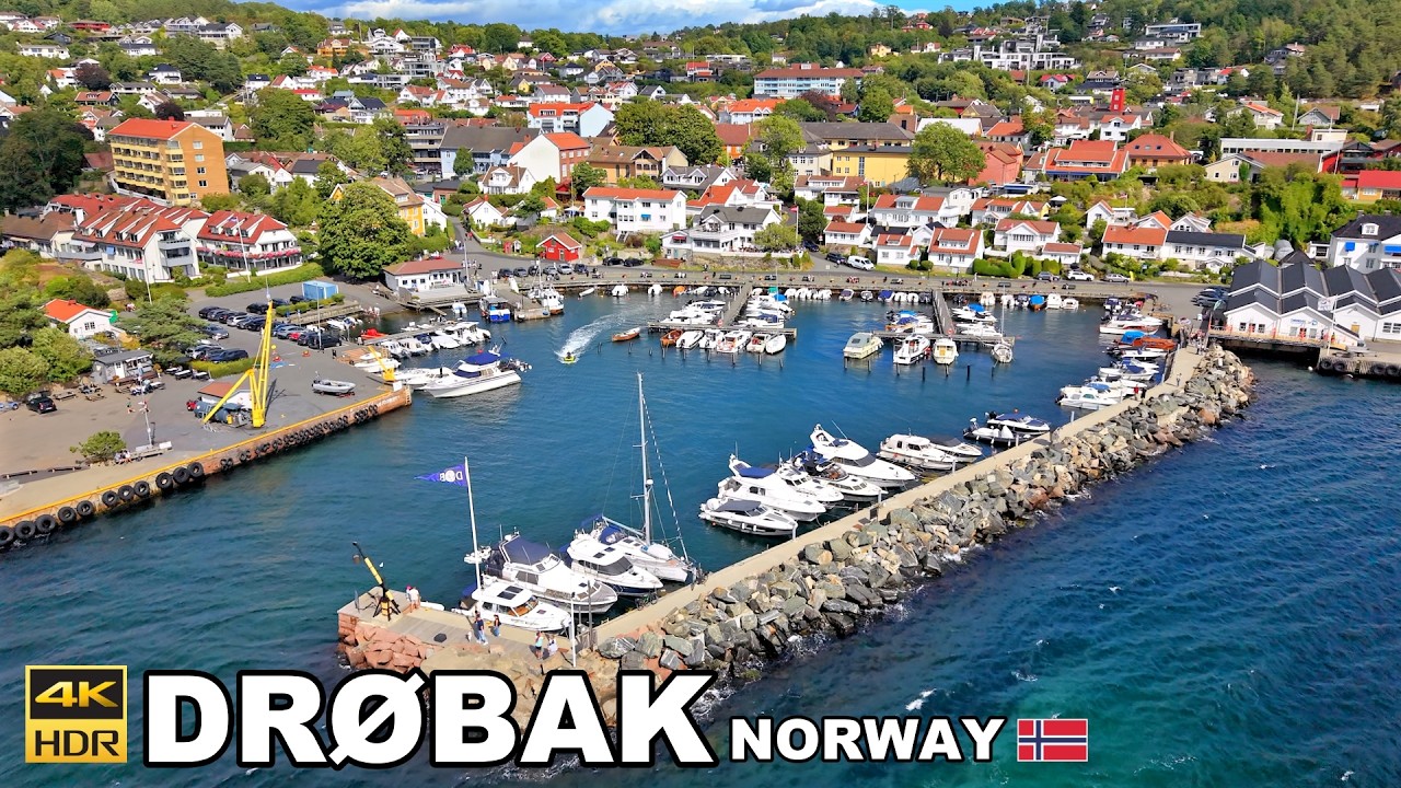 DRØBAK 🇳🇴 Norway’s Beautiful Oslofjord Town | Walk & Drone 4K 60 fps