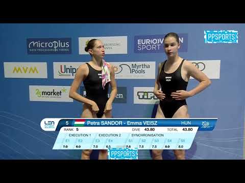 PETRA SANDOR - EMMA VEISZ | Synchronised 3m Springboard  Diving Highlights
