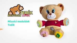 Medvěd Tedík česky mluvící plyš 30cm na baterie 25x30cm v krabici 12m+