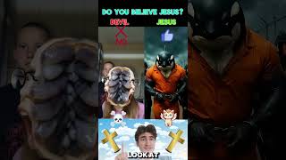 😇 Jesus VS Satan 👿, Brainrot or Devil? #jesus #deus #god #shorts