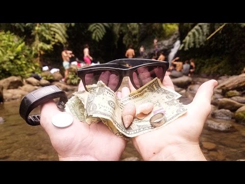 Found Money and Jewelry While Freediving at Waterfall in Hawaii! | DALLMYD