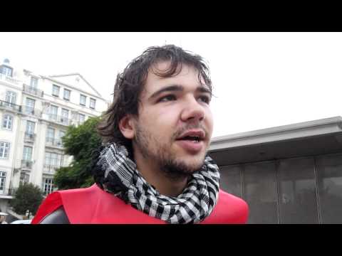 Lisbon interview from a portugal socialist at Rossio