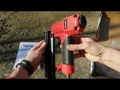 Пневматический степлер YATO 8 Bar для скоб и гвоздей (YT-09203) Пневматический степлер YATO 8 Bar для скоб и гвоздей (YT-09203)