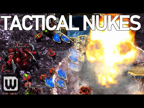 Starcraft 2: TACTICAL NUKES vs ZERG! (Elazer vs souL)
