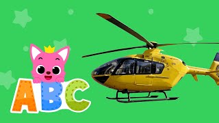 Learn ABCs with Pinkfong: Helicopter, Dump Truck, Subway | Vehicles Name | Pinkfong ABC for kids