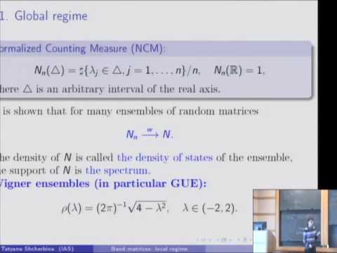 Random Band Matrices: Local Regime - Tetiana Shcherbyna