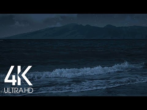 8 HOURS Tropical Beach at Night - 4K UHD - Relaxing Waves Sounds for Sleep