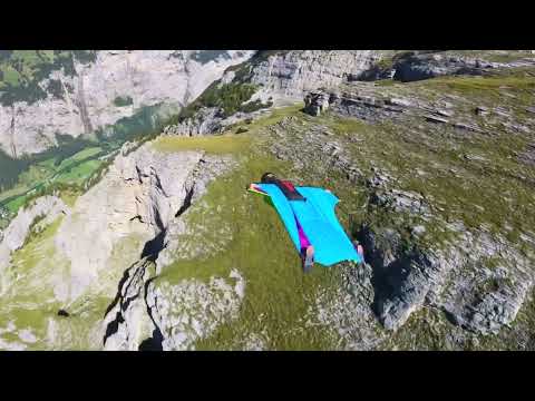 High melkstuhl wingsuit basejump Lauterbrunnen with Jeff Huk