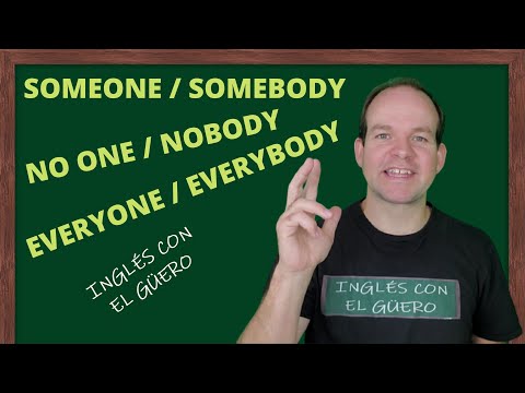 Pronombres Indefinidos: SOMEONE/SOMEBODY, EVERYONE/EVERYBODY, etc.