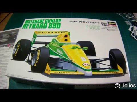 Jelios kit unboxing (fr,eng) Japan F3000 Reynard 89D Hasegawa 1/24 Watanabe Dunlop Keiji Matsumoto